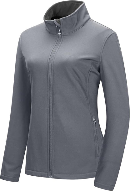 33,000ft Women's Lightweight Softshell Jacket Fleece Lined Windbreaker Waterproof Warm Jacket for Running Golf Hiking