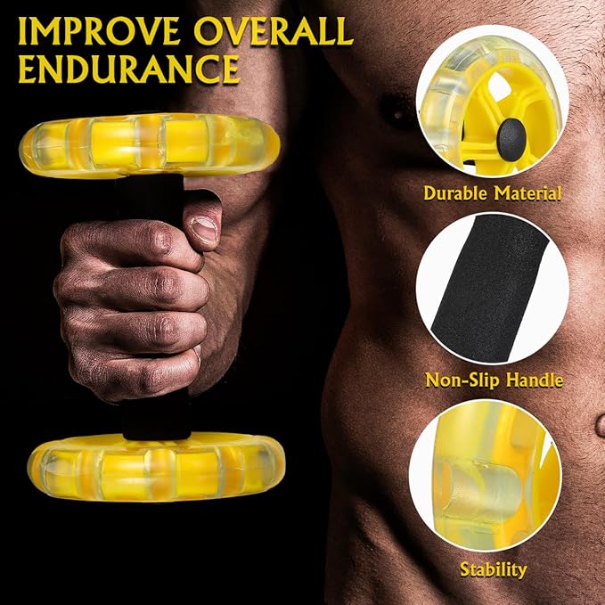 Kisangel Exercise Roller Weight Loss Equipment Exercise Abdominal Roller Ab Exercise Roller Hand Weights Dumbbell Yellow Fitness Exercise Device Fitness Wheel Wire Wheel