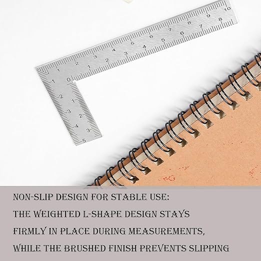 Stainless Steel L Shaped Ruler,2 inch by 4 inch,SCarpenter Square & Framing Tool for Engineer Carpenter