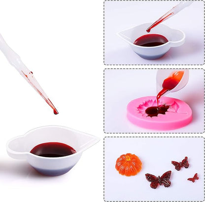 Geiserailie 23 Pcs Silicone Mould Cup Dispensers Mini Measuring Cup Resin Mixing Bowls with Rubber Spoon Glue Stick Small Scraper Color Modulation Tools Kit for DIY Epoxy Resin Craft UV Resin Projects