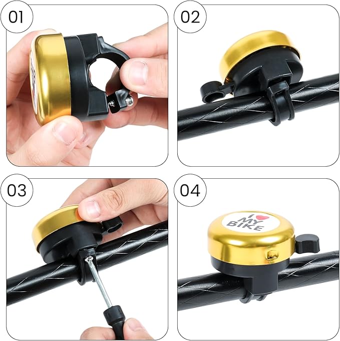 Bike Bell, Classic Nostalgic Bell, Loud Sound, Bicycle Accessories, Kids Bike Bell and Balance Car Bell, Adult Bicycle Bell,Red/Yellow/Blue - 3 Colors