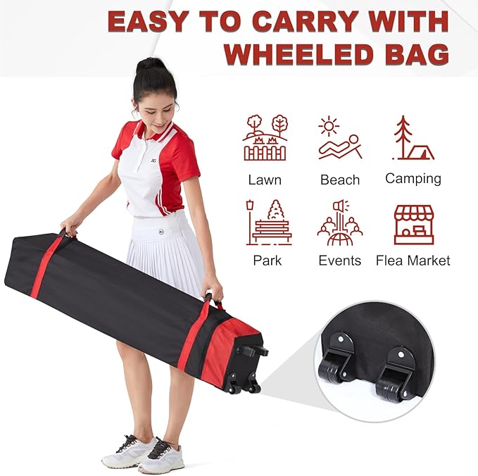 ABCCANOPY Pop Up Canopy - 10x10 Outdoor Patio Portable Canopy Tent Heavy Duty for Backyard and Deck with 4 Sandbags(Dark Black, 10x10)