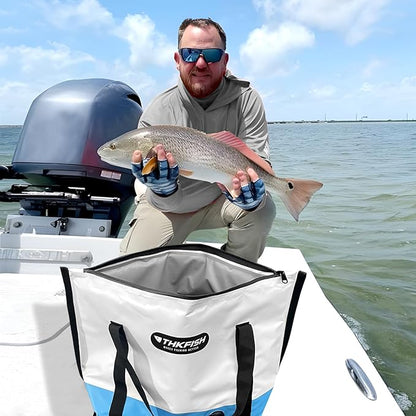 THKFISH Insulated Fish Cooler Bag, Fish Kill Bag for Caught Fish, 40x16in 25x17.5in Portable Waterproof Insulated Fish Bag Keeps Ice for 24 Hours