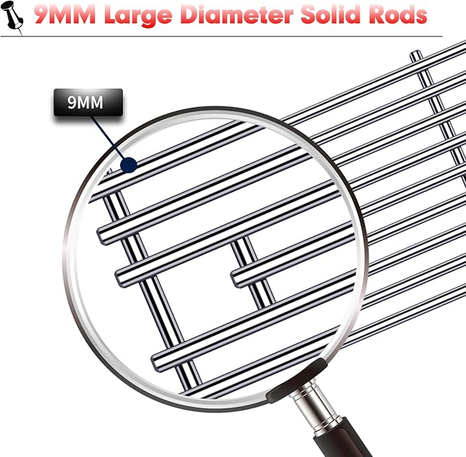 9MM 16517 Grill Grates Replacement for Bull Grill Replacement Parts, BBQ Bull Brahma 5 Burner 57568, 57569, 57568CE, 19” Lion Premium 40” 4 Burner L90000, 90000, 65073 Stainless Steel Grids