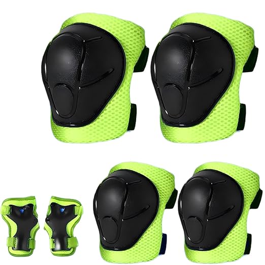 Gradient Color Kids Protective Gear Set Knee Pads for Kid 2-14 Years,W/ Adjustable Strap Kids/Youth Knee Pads Elbow Pads Wrist Guards Set for Inline Roller Skates,Cycling,BMX Bike,Skateboard,Scooter