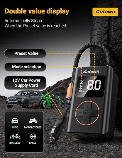 Flat Tire Repair Kit with Air Compressor 54 Pieces for Car, Motorcycle, ATV, Jeep, Truck, Tractor Flat Tire Repair (54PCS)