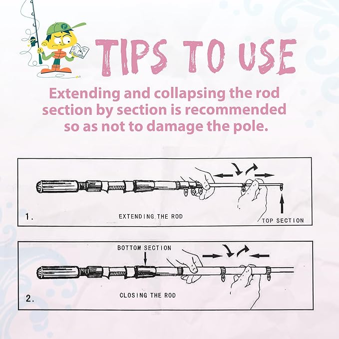 Kids Fishing Pole, Portable Telescopic Kids Fishing Poles for Boys and Girls, Fishing Rod and Reel Combo Kit with Tackle Box, and Fishing Net, Best Fishing Pole for Toddler Youth