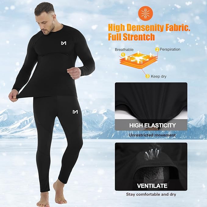 Men's Thermal Underwear Set Sport Long Johns Base Layer