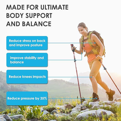 Trekking Poles - Aluminum 7075 Adjustable Walking Sticks with Quick Locks, Expandable to 53", Ultralight for Hiking, Camping, Mountains (Set of 2)