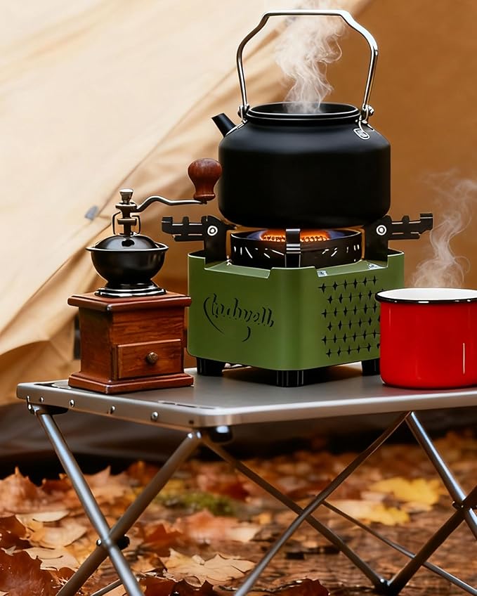 Indwell Single Burner Propane Stove, Camping Stove with Infrared Burner, Adjustable Flame Portable Camp Stoves for Emergencies, Outdoor Cooking, Hiking, Fishing, Portable with Carrying Bag