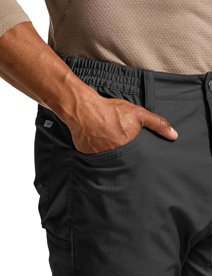 CQR Men's Flex Stretch Tactical Pants, Water Resistant Ripstop Cargo Pants, Lightweight EDC Outdoor Work Hiking Pants