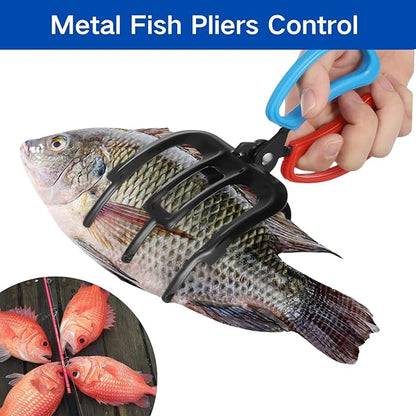 3 Claw Fish Gripper, Metal Fishing Pliers Gripper Catch Fish Control Clamp, Fishing Pliers Control Tool Fishing Accessories for Most Freshwater Fish Grip Tackle Holder