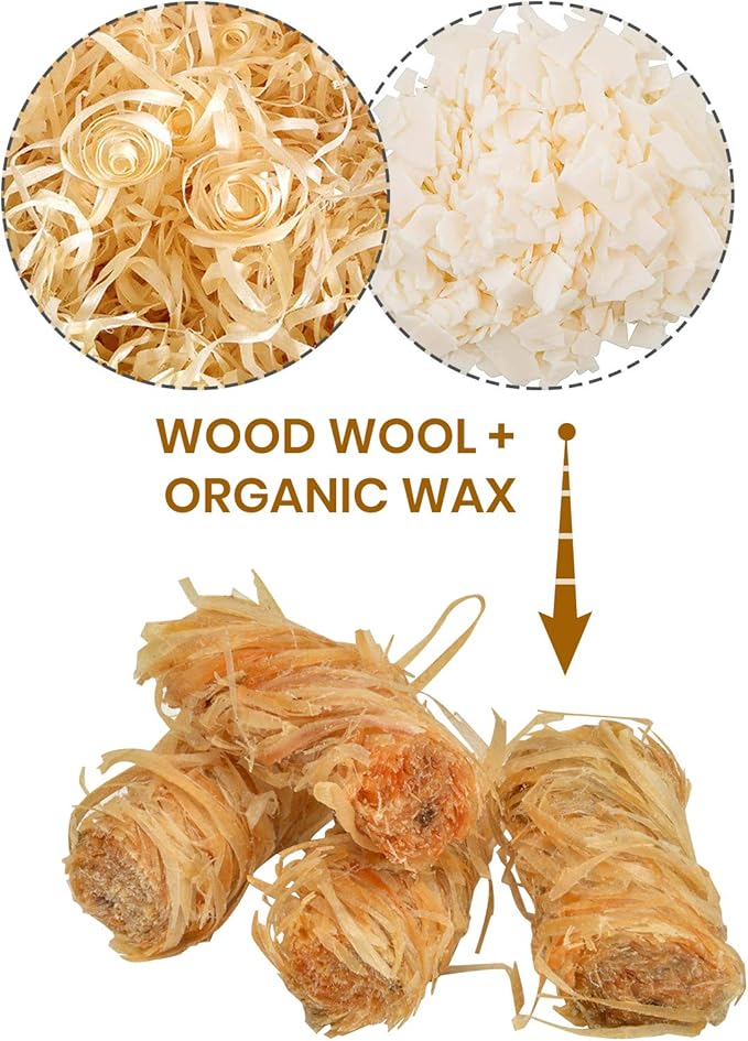 Stanbroil 32 pcs Fire Starters, Natural Charcoal Fire Starters Super Fast Lighting Perfect for Barbecue Grills, Smokers, Wood Stove, Campfires and Outdoor Fireplaces