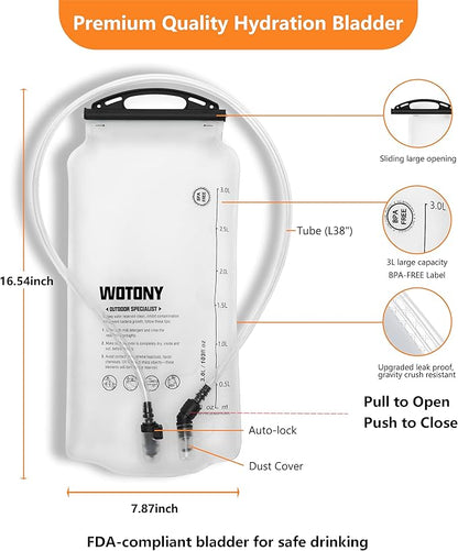 wotony Hydration Backpack with Water Bladder for Hiking Tactical Hydration Pack for Men Women Molle Water Backpack for Hiking