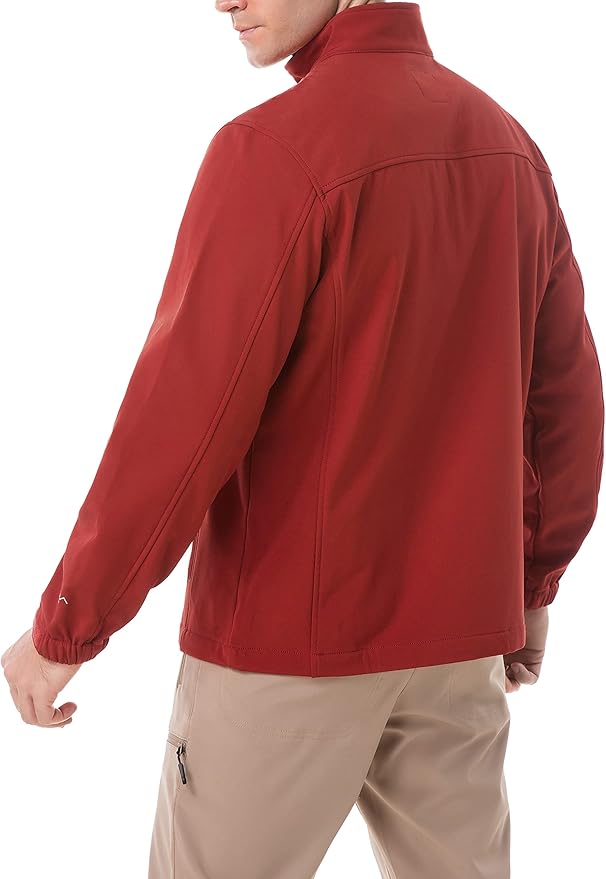 TRAILSIDE SUPPLY CO. Men's Softshell Jacket Fleece Lined Windbreaker,Lightweight Water Resistant Winter Coat