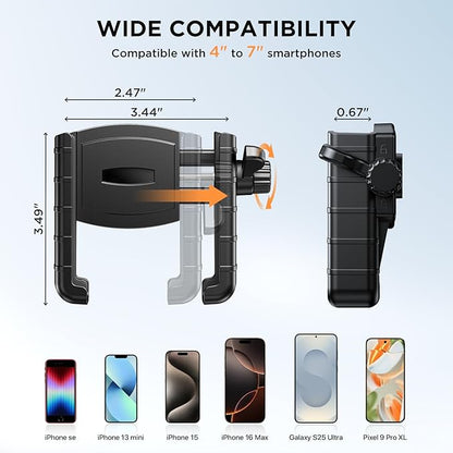 Miracase Bike Phone Holder, [Support Video Recording] Motorcycle Phone Mount, [Quick Lock] Bicycle Phone Mount Handlebar Cell Phone Clamp for Scooter, Friendly Compatible with iPhone Samsung Black