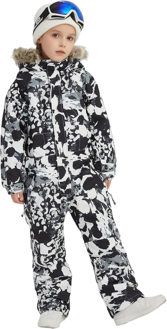 Kids Girls Boys Waterproof Colorful One Piece Snowsuits Coveralls Ski Suits Jackets Winter Jumpsuits