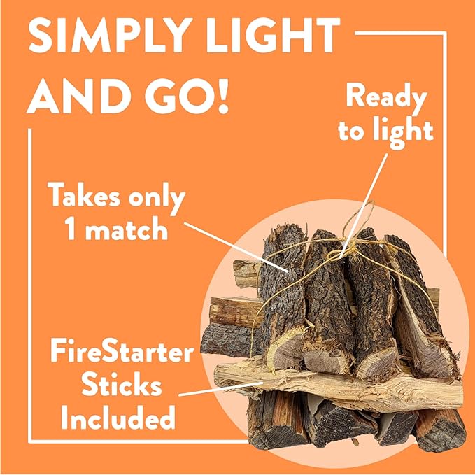 18 LB. Juniper Firewood & Fatwood Firestarter by Billy Buckskin Co., Aromatic & Seasoned Wood Logs, Fire Wood Logs Perfect Firestarter for Fire Pit, Fireplace, Campfires, Bonfire, Outdoor BBQ Grilling
