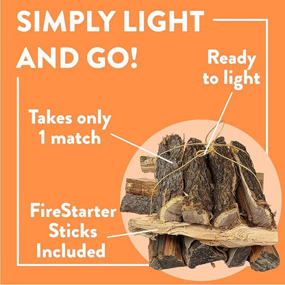 18 LB. Juniper Firewood & Fatwood Firestarter by Billy Buckskin Co., Aromatic & Seasoned Wood Logs, Fire Wood Logs Perfect Firestarter for Fire Pit, Fireplace, Campfires, Bonfire, Outdoor BBQ Grilling