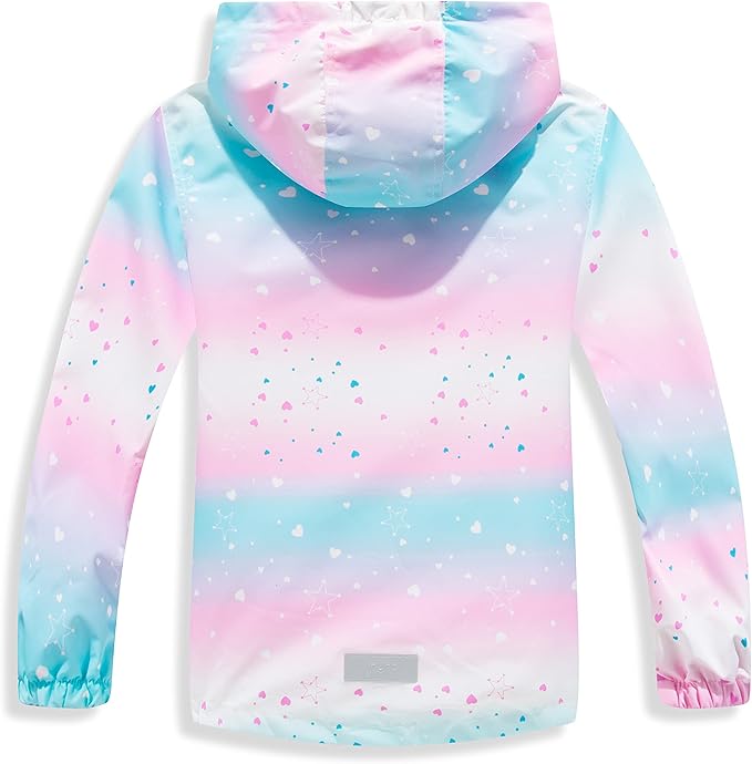 MGEOY Boys Girls Rain Jackets Lightweight Waterproof Hooded Raincoats Windbreakers for Kids 4-14Y