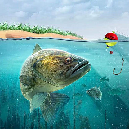 THKFISH Fishing Bobbers 5PCS EVA Foam Round Floats Red/Green Snap-On Spring Fishing Buoy Accessories for Freshwater Saltwater