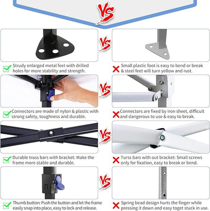 COBIZI 10x10 Pop Up Canopy Tent with 4 Sidewalls and Mesh Windows 2.0, Waterproof Commercial Instant Gazebo Outdoor Tents for Party/Exhibition/Picnic with Carry Bag,4 Stakes & Ropes (Gray)