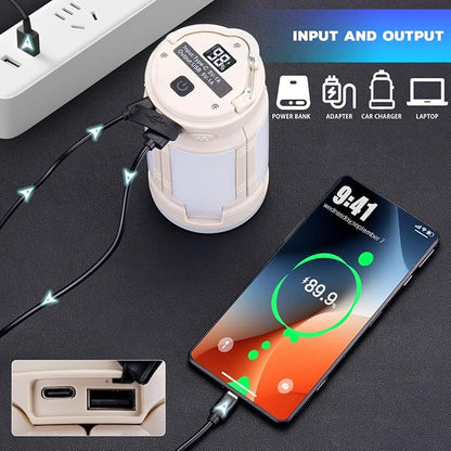 Foldable Camping Lantern, Rechargeable Camping Lights, 4000LM, 6 Light Modes, Waterproof Tent Lights for Power Outages, Emergency, Hurricane, Hiking, 2-Pack