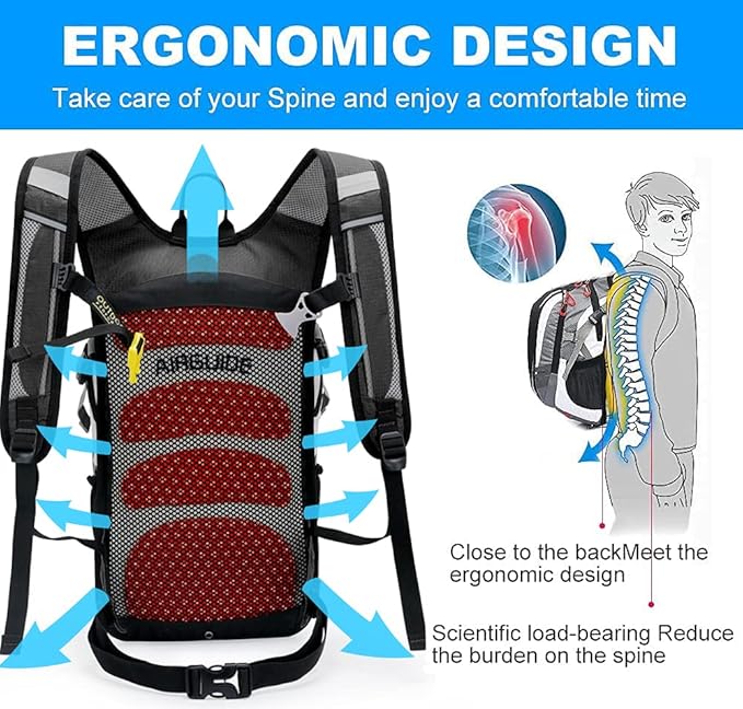 INOXTO Hydration Pack Backpack，18L Hydration Pack Lightweight Water Backpack with 2L Water Bladder Bag Daypack for Hiking Running Cycling Camping Hunting for Women Men