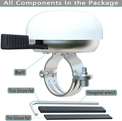 Greallthy Bike Bell Classic Bike Bells for Adults Kids, Bicycle Bell for Handlebars Adult, Loud Sound Beach Cruiser Mountain Bike Bell Accessories.