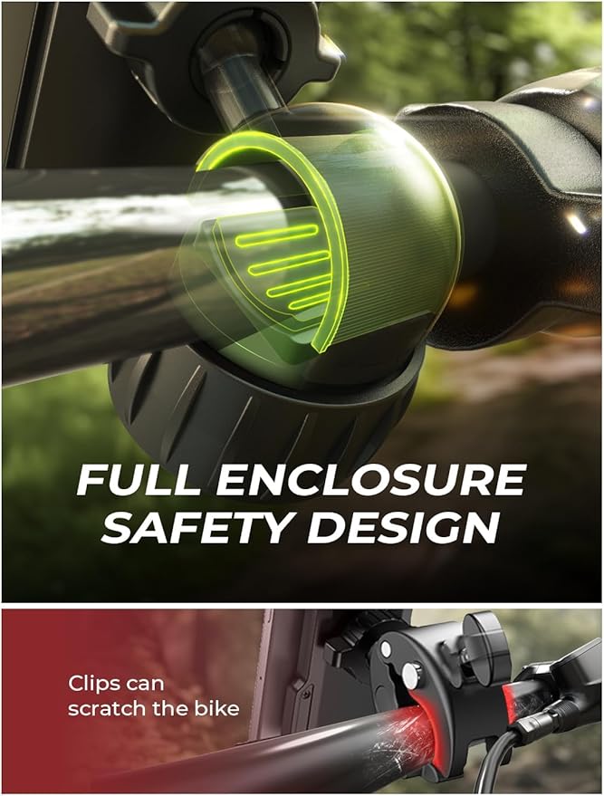 LISEN Upgrade Bike Phone Holder [Super Easy Install] Ultra Stable Motorcycle Phone Mount Bicycle Handlebar Holder Mount for Adults Kids Bike Bicycle Ebike Gear Accessories for iPhone Samsung Orange