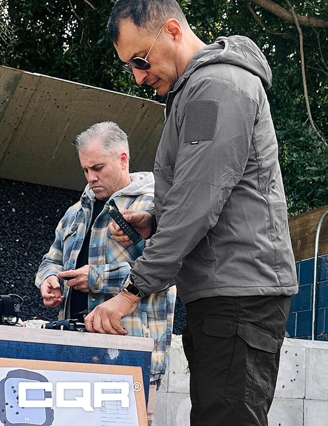 CQR Men's Lightweight Insulated Jacket, Windproof Packable Water Resistant Warm Active Coat for Hiking Work Outdoor Tactical