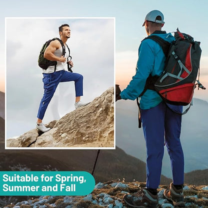 Men's Hiking Pants Quick-Dry Lightweight Sweatpants Outdoor Fishing Pants Water Resistant with Zipper Pockets