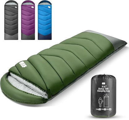 Sleeping Bags for Adults Cold Weather,Portable, Waterproof,Lightweight Sleeping Bag for Tall Girls Boys with Compression Sack for Warm Camping, Hiking, Outdoor & Indoor