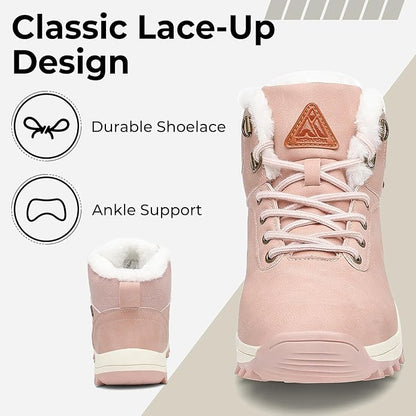 Mishansha Men's Waterproof Snow Boots, Insulated Warm Lined Winter Boot for Cold Weather, Non-Slip Outdoor Trekking Hiking Shoes Size 4-13.5