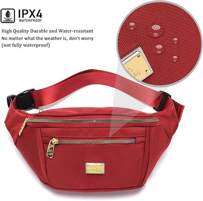 DAITET Crossbody Fanny Pack for Men&Women,Large Waist Bag & Hip Bum Bag with Adjustable Strap for Outdoors Workout Traveling Casual Running Hiking Cycling