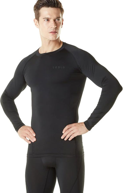 TSLA Men's Thermal Long Sleeve Compression Shirts, Athletic Base Layer Top, Winter Gear Running T-Shirt