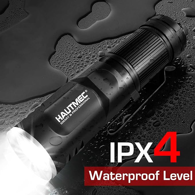 HAUTMEC Rechargeable LED Flashlights 500 High Lumens Super Bright Magnetic Flashlight Waterproof Mini Flashlight 3 Modes Handheld Small Flashlights Powerful for Camping, Outdoor, Hiking(4 Pack)