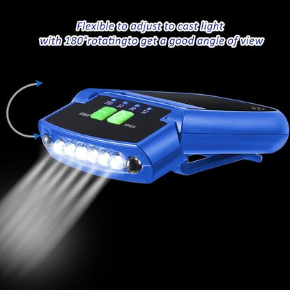 Mudder LED Clip on Cap Lights USB Rechargeable Cap Flashlight Clip Waterproof Ultra Bright Hat Flashlight Headlamp for Fishing Camping Hand Work