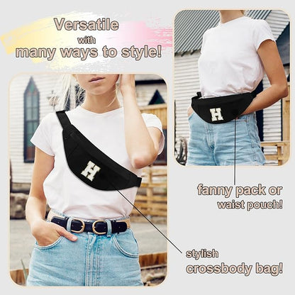 MAXTOP Large Crossbody Fanny Pack with 4-Zipper Pockets,Gifts for Enjoy Sports Festival Workout Traveling Running Casual Hands-Free Wallets Waist Pack Phone Bag Carrying All Phones
