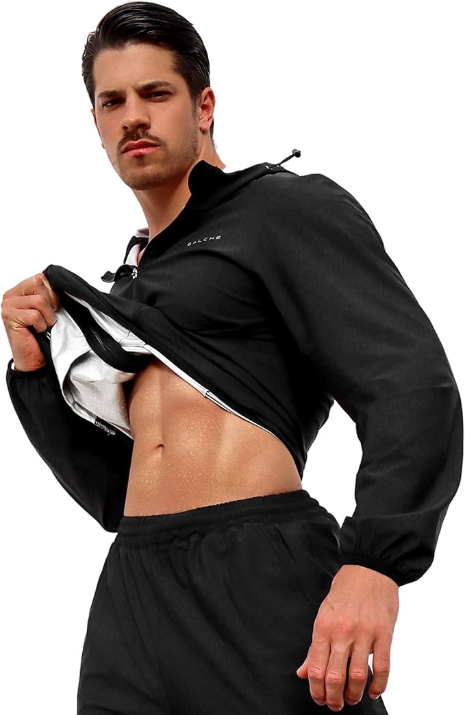 Men's Sauna Suit 2-Piece Performance Jacket and Pants Set for Weight Loss Workout Boxing