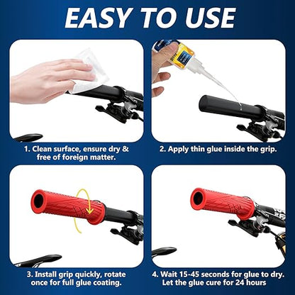 Grip Glue 100g, Instant Handlebar Grip Glue for Dirt Dikes, Motorcycle, Ebike, Bicycle, Heavy Duty Handle Grip Adhesive for ATV Grips,Tool Handle,Snowmobile