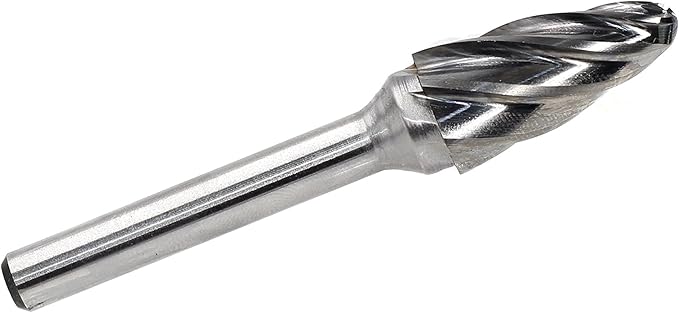 Carbide Burr - SF5-NF Aluma-Cut Carbide Rotary Burr Bits File for Aluminum 1/4 Inch Shank Die Grinders, 1/2 Inch Head Diameter, 1 inch Flute length, Tree Shape Radius End, 1pcs