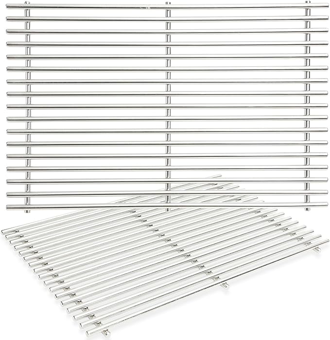 J&YNBBQ Grill Grates Replacement for Weber Genesis II 300 & Genesis II LX 300 Series - 18.75" Stainless Steel Cooking Grid (2 Pack) Fits Models E-310 S-335 CSE-340, Replaces Weber 66095 66805