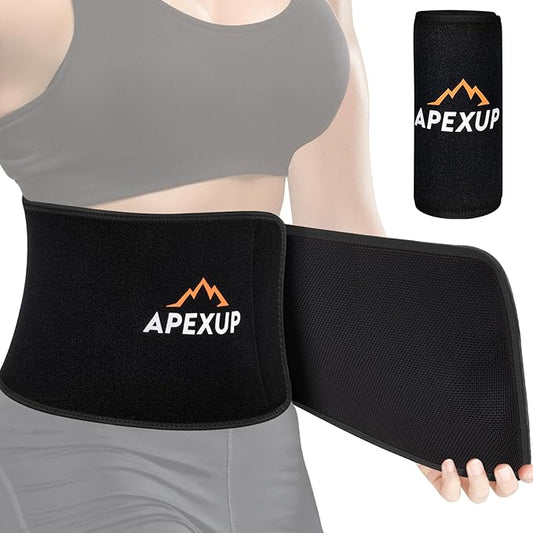 APEXUP Sweat Waist Trainer for Women and Men, Neoprene Waist Trimmer Belt Slimming Sweat Band with Removable Lumbar Support