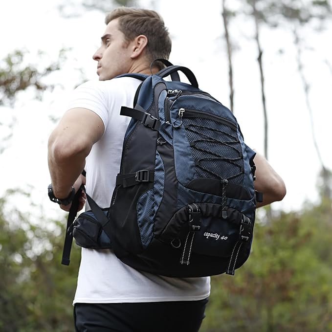 BOVIP 40L Hiking Backpack Waterproof Lightweight Daypack Travel Sports Camping Backpack for Men Women