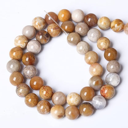 12MM 32PCS Natural Stone Coral Jade Chrysanthemum Beads for Jewelry Making DIY Bracelet