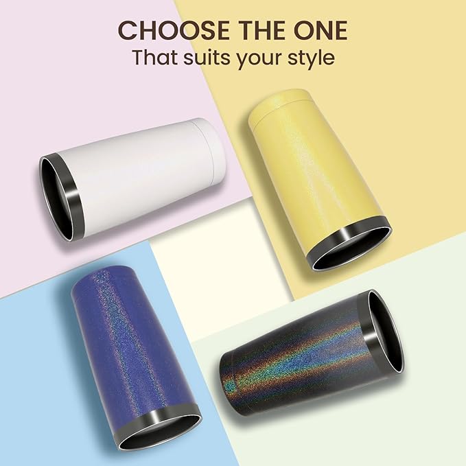 MEWAY 20oz Tumbler 4 Pack Double Wall Vacuum Insulated Travel Glitter Mug Bulk, Stainless Steel Tumblers with Lid and Straw, Powder Coated Coffee Cups for Woman(Rainbow Navy,Set of 4)