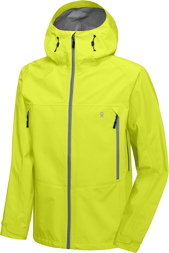 Little Donkey Andy Men's High-performance 3L Hard Shell Waterproof Rain Jacket Breathable Rain Gear for Hiking,Travelling