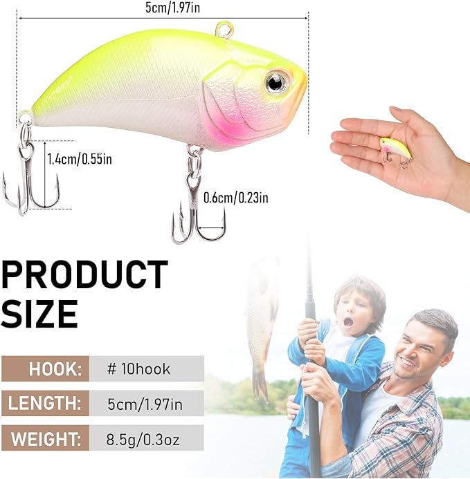 Fishing Lures Kit with Organizer Box, Mixed Including Minnow Popper Crank VIB Pencil Baits with Hooks for Saltwater Freshwater, Fishing Lure kit Gift for Family Fishing Beginner and Pros