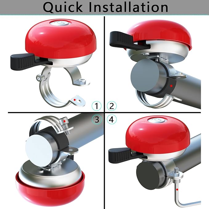 Greallthy Bike Bell Classic Bike Bells for Adults Kids, Bicycle Bell for Handlebars Adult, Loud Sound Beach Cruiser Mountain Bike Bell Accessories.